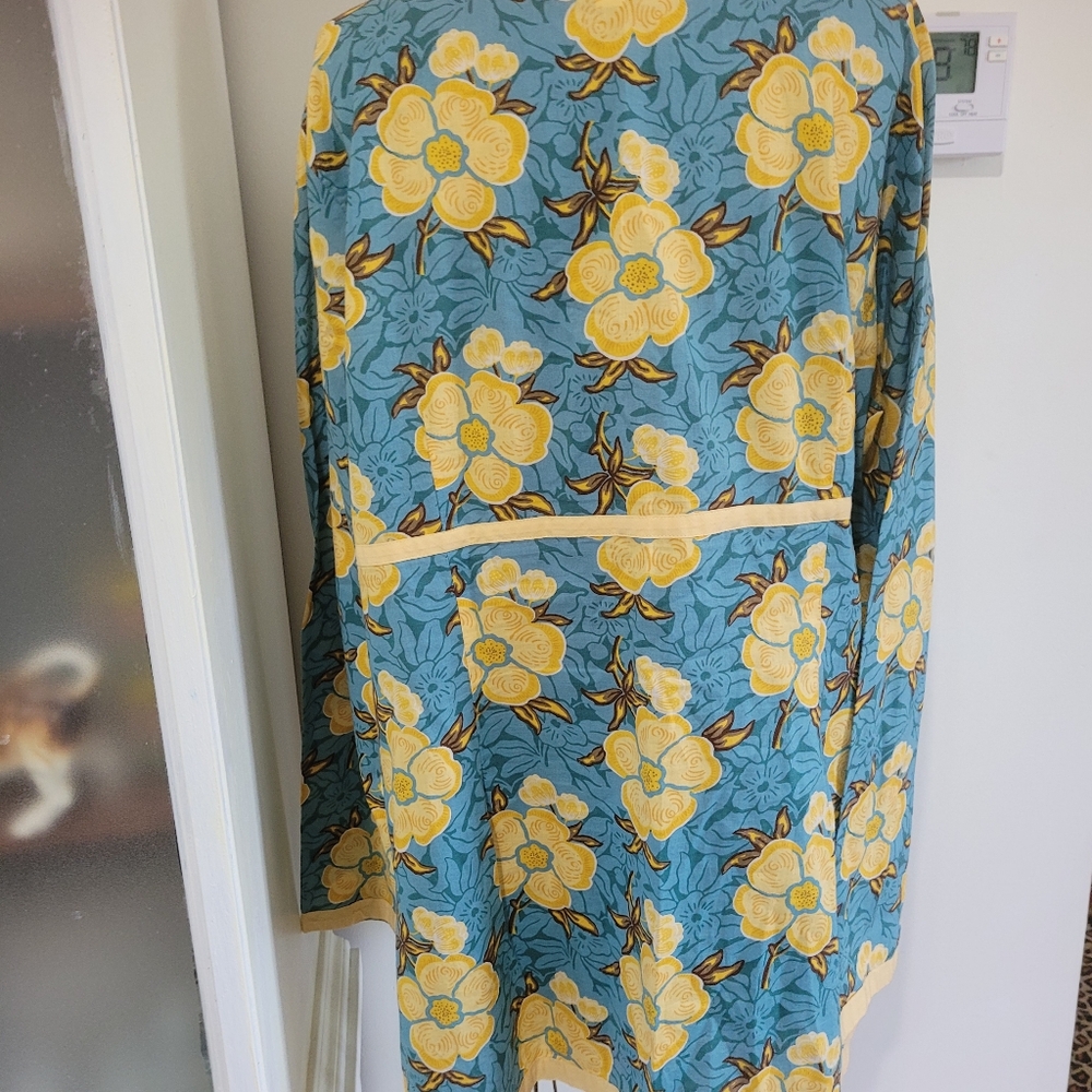 Liz&Co Blouse Womens XL Floral V Neck Long Sleeve Button Up Shirt Top - Picture 6 of 7